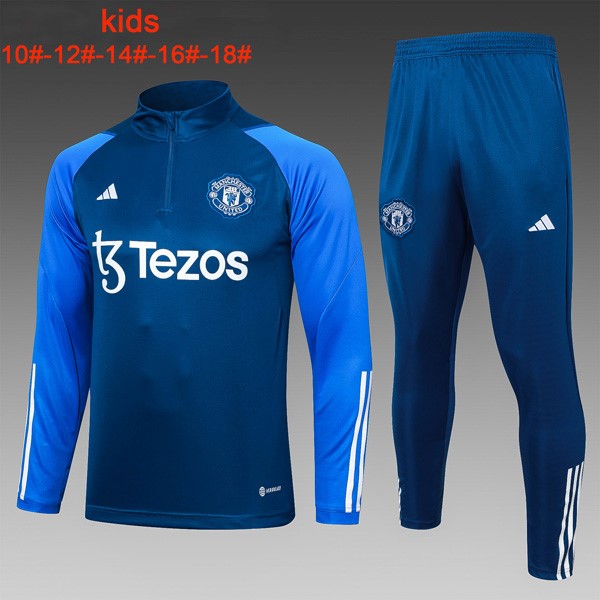 Bambino Felpa Manchester United 2024 Blu